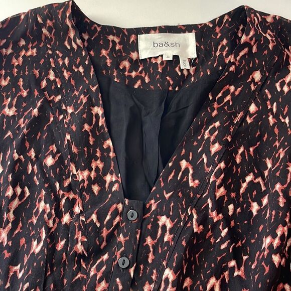 NWT BA&SH Puzy Peplum Top In Noir - size M - Picture 9 of 11